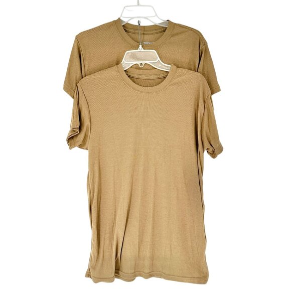 Pair Of PolarMax T-Shirts M Polyester Brown Short Sleeve Perfect for Layering - Picture 1 of 4